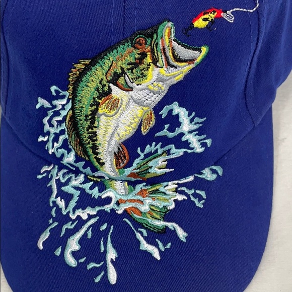 Bass Fish Blue Cotton Hat NWOT - Picture 6 of 11